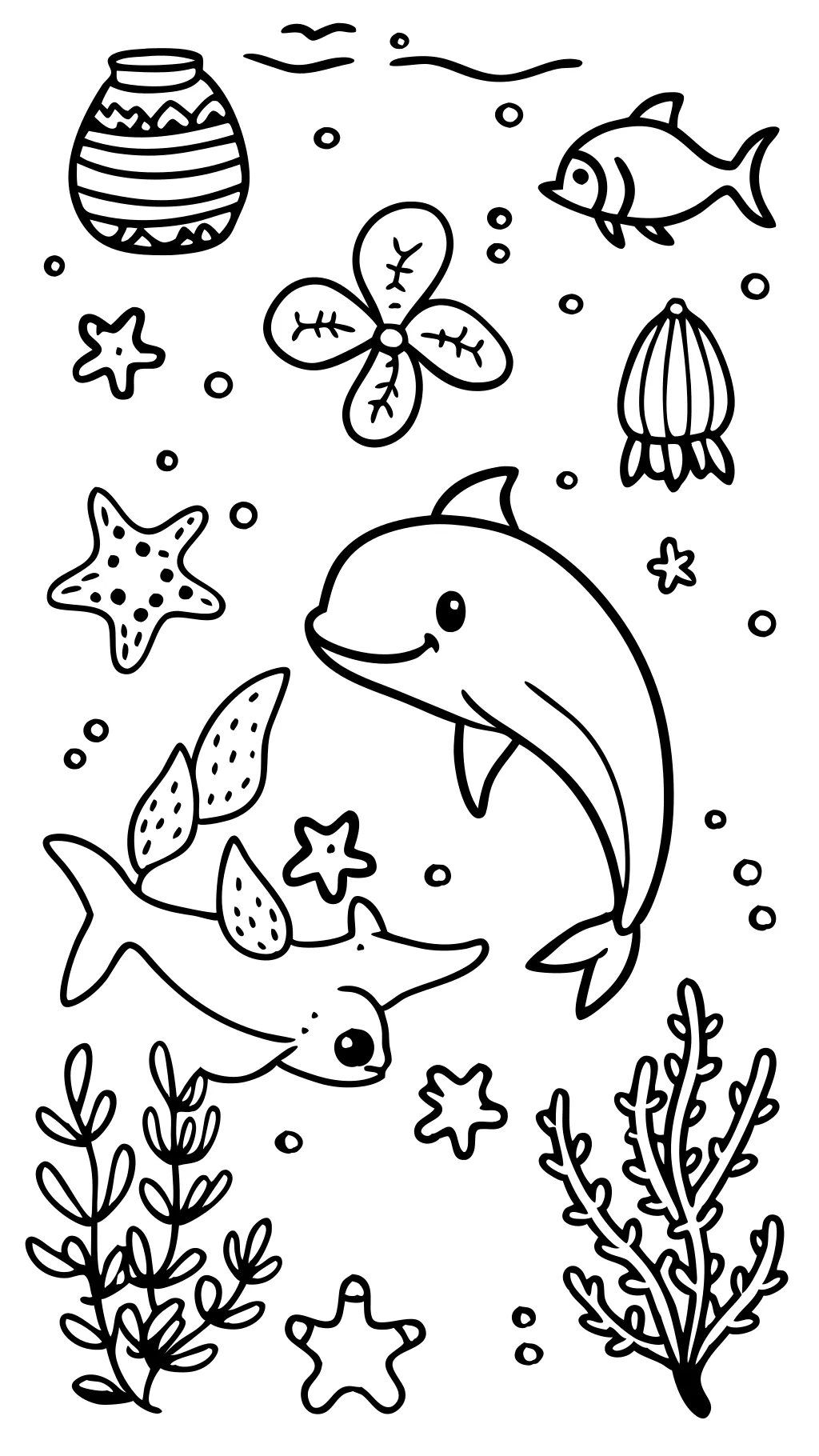 coloring page under the sea